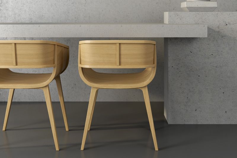 office with concrete floor
