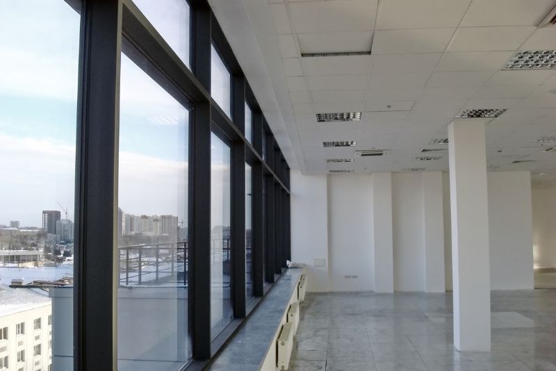 commercial building with polished concrete floors