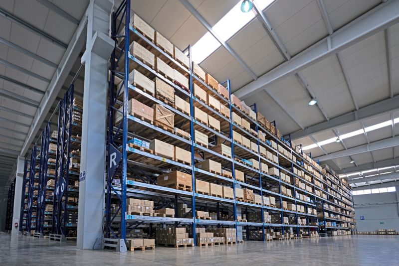 polished concrete floor in a warehouse