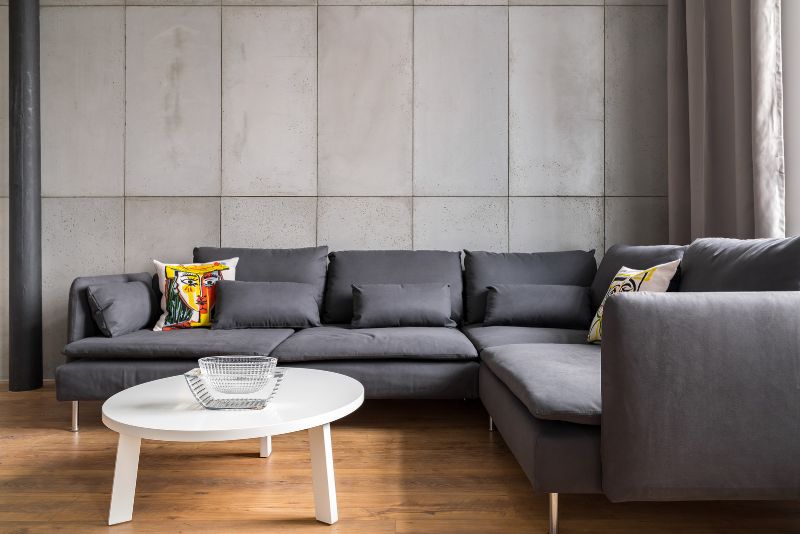 modern contemporary home with a concrete wall