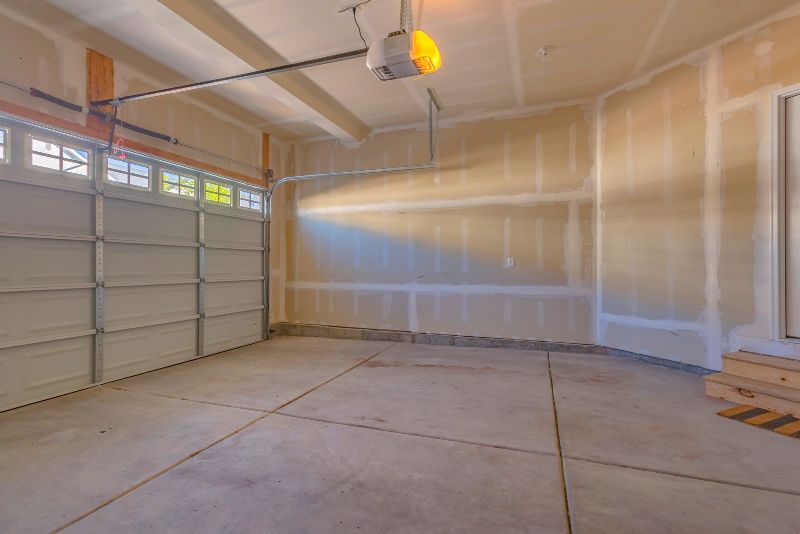 concrete garage under construction for a new home