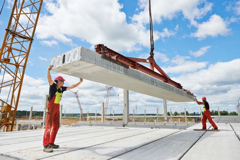 Concrete slab formwork being installed on site
