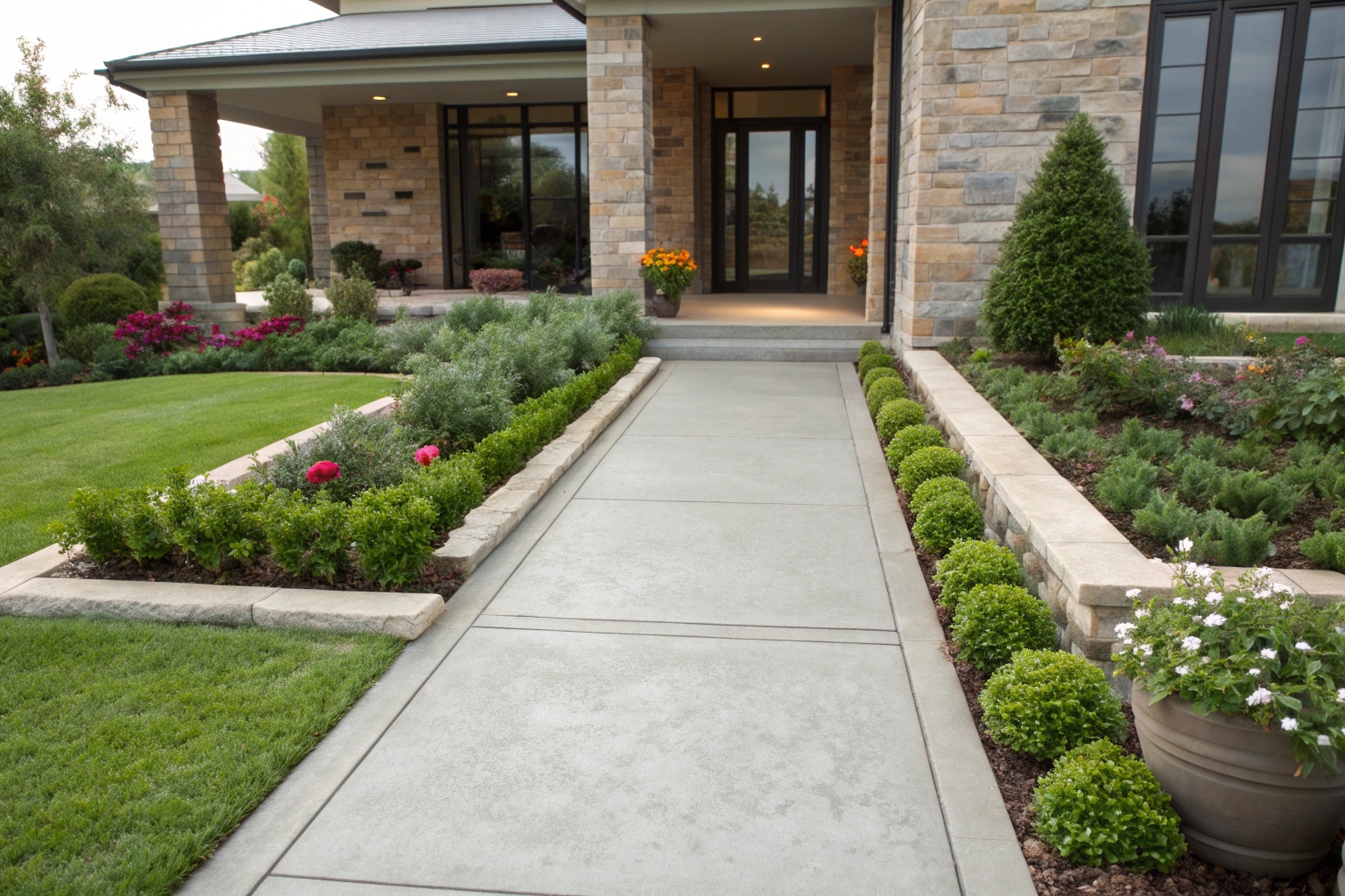 Residential concrete pathway and walkway installation Townsville home
