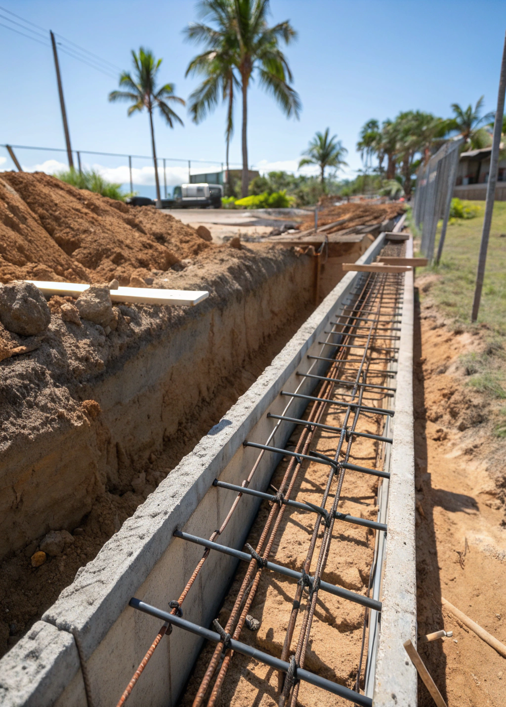 Concrete foundation edge beam