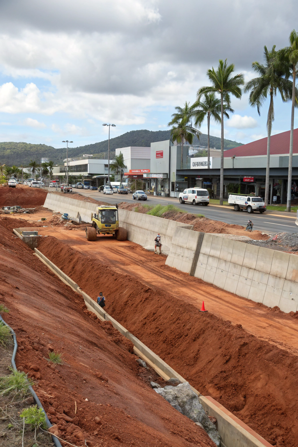 Construction site in Townsville commercial area